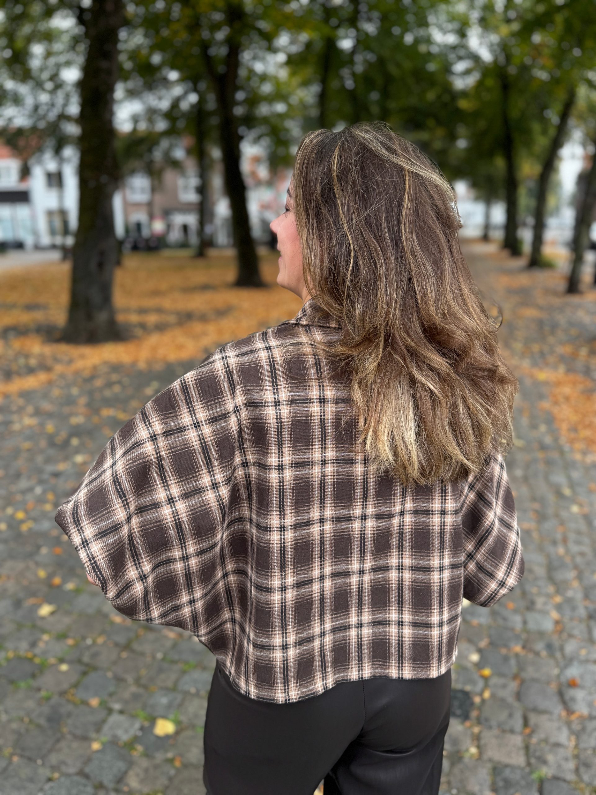 Blouse Nina bruin geruit - Afbeelding 6
