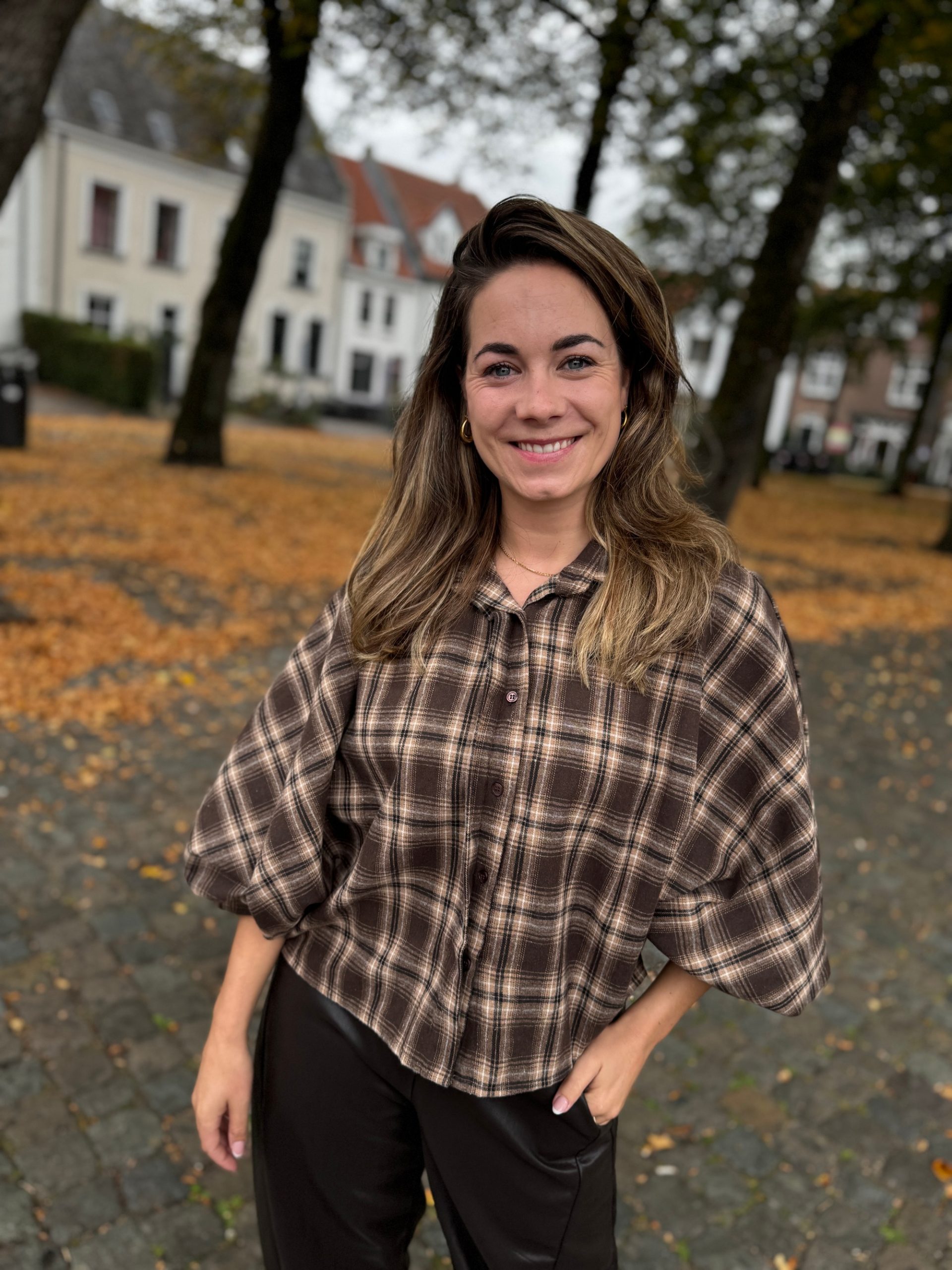 Blouse Nina bruin geruit - Afbeelding 9