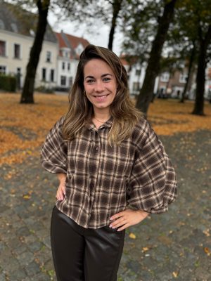 Blouse Nina bruin geruit