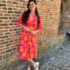 Jurk Sofia roze/oranje