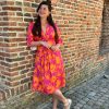 Jurk Sofia roze/oranje - Afbeelding 3