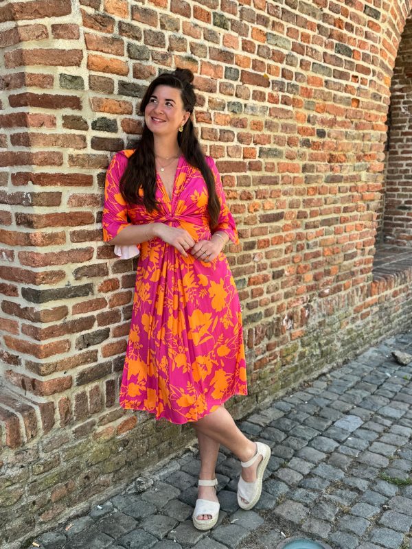 Jurk Sofia roze/oranje - Afbeelding 3