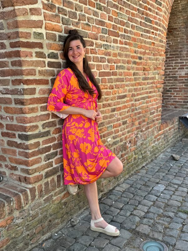 Jurk Sofia roze/oranje - Afbeelding 4