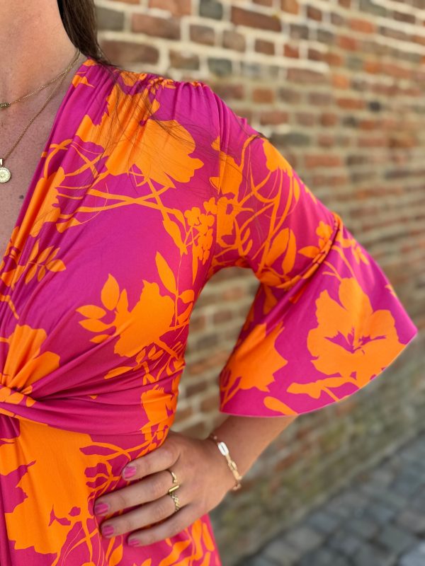 Jurk Sofia roze/oranje - Afbeelding 2