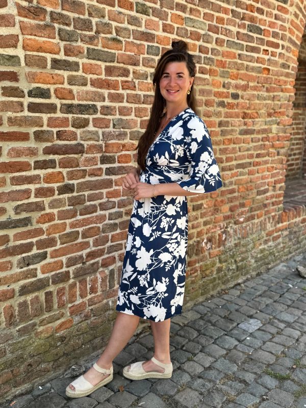 Jurk Sofia blauw/wit - Afbeelding 4