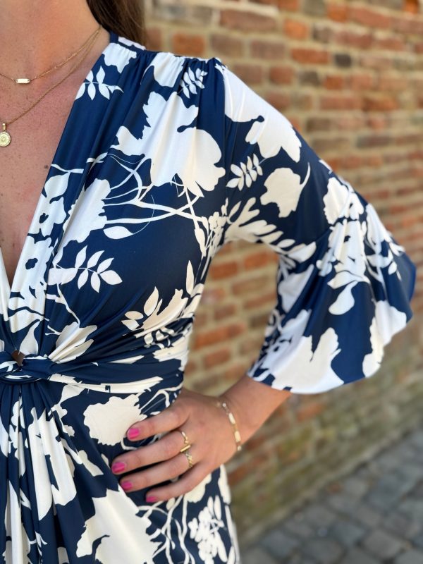 Jurk Sofia blauw/wit - Afbeelding 2