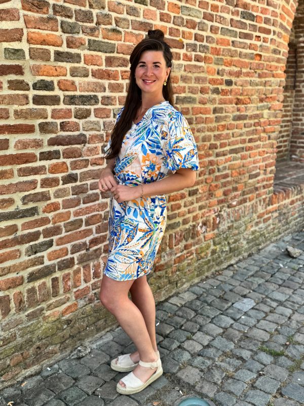 Jurkje Angela tropical blauw - Afbeelding 2