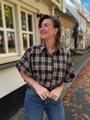 Blouse Fabienne zwart geruit