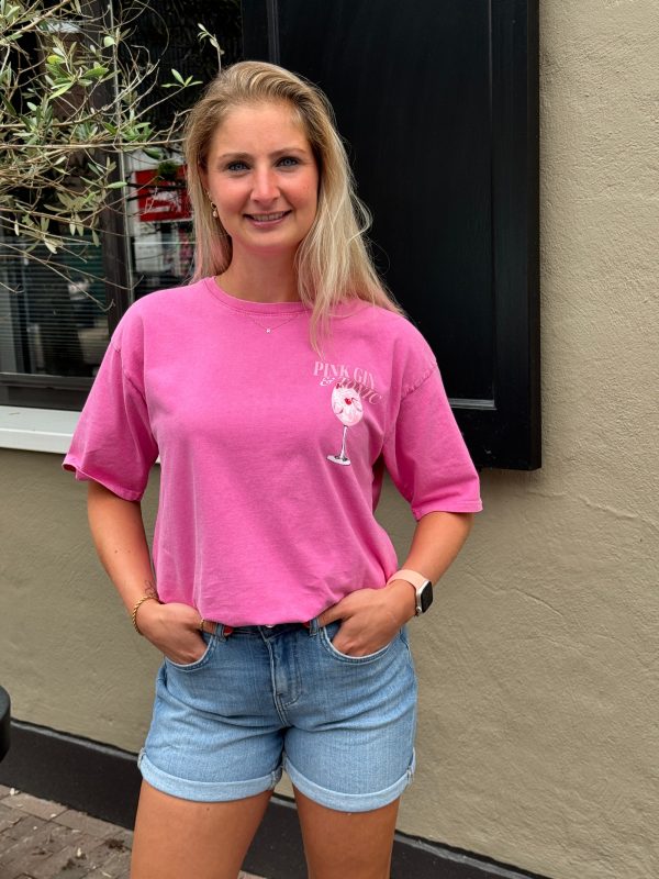 Shirtje Gin donker roze