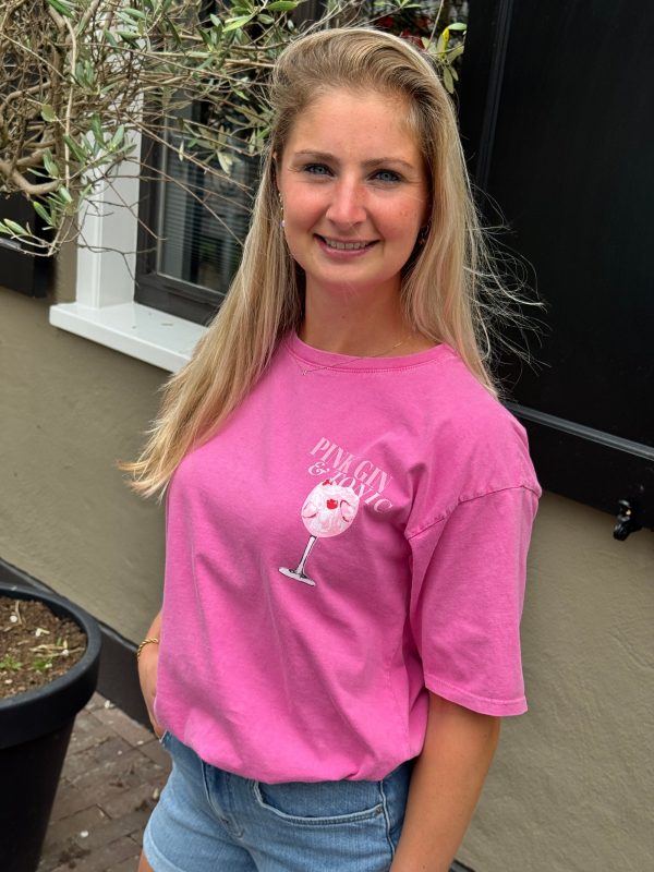 Shirtje Gin donker roze - Afbeelding 4