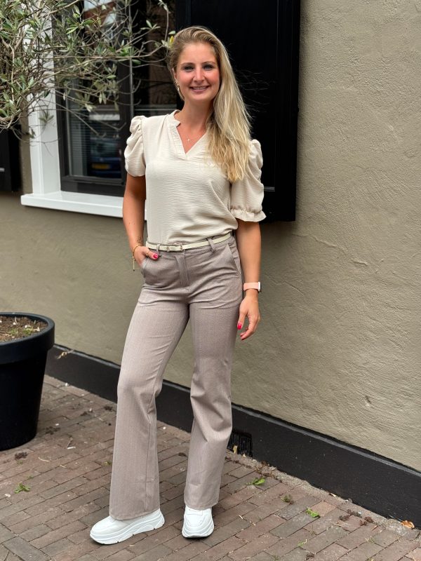Flared broek Lois taupe