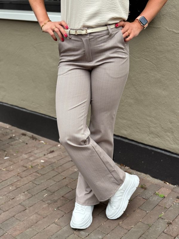 Flared broek Lois taupe - Afbeelding 4