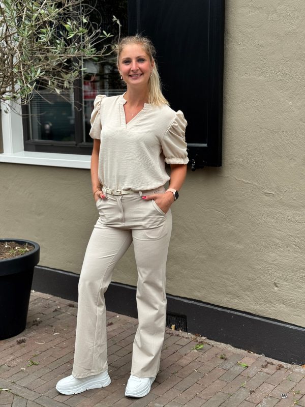 Flared broek Lois beige