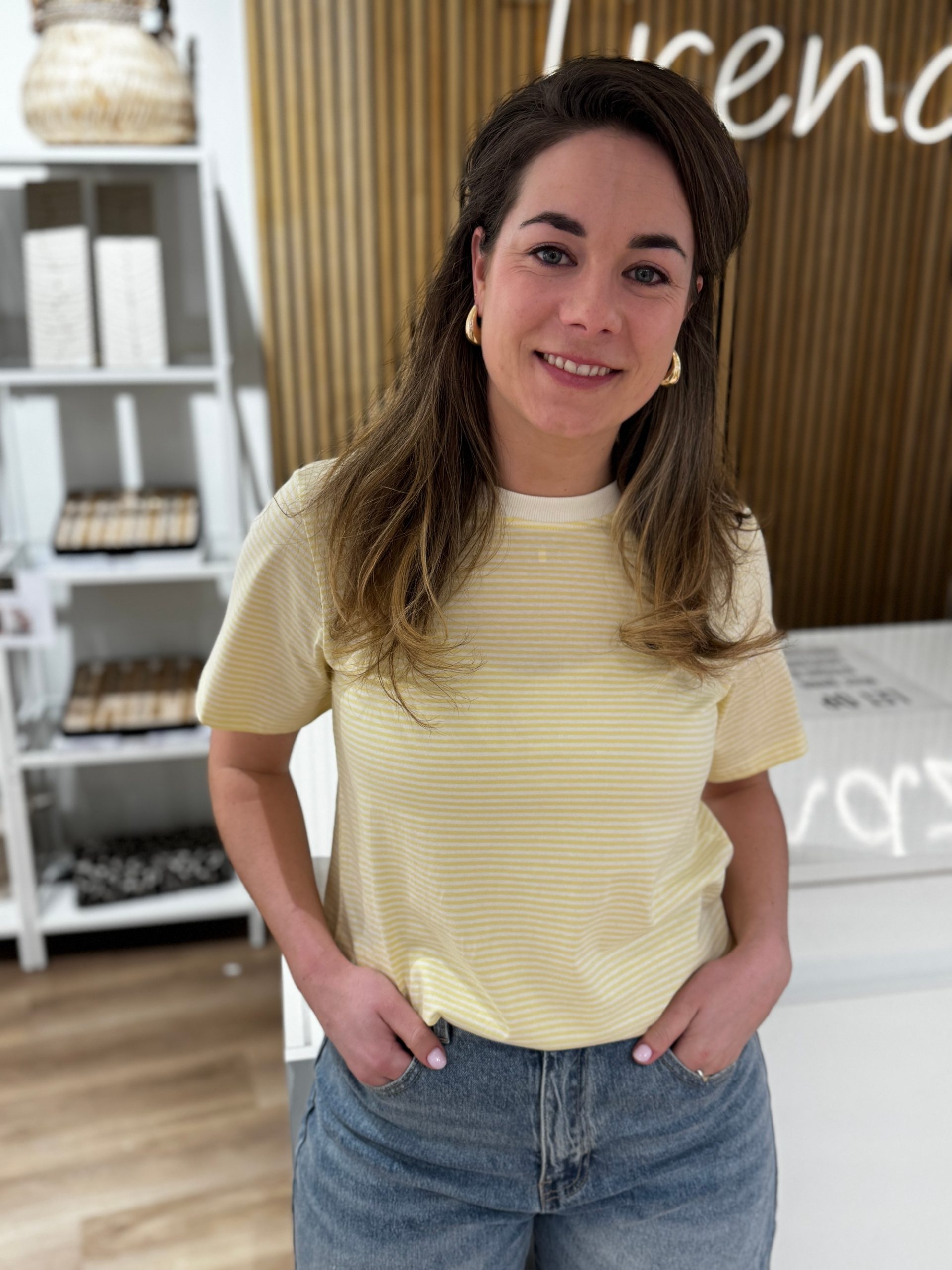 Shirt Ilse gestreept geel - Afbeelding 3