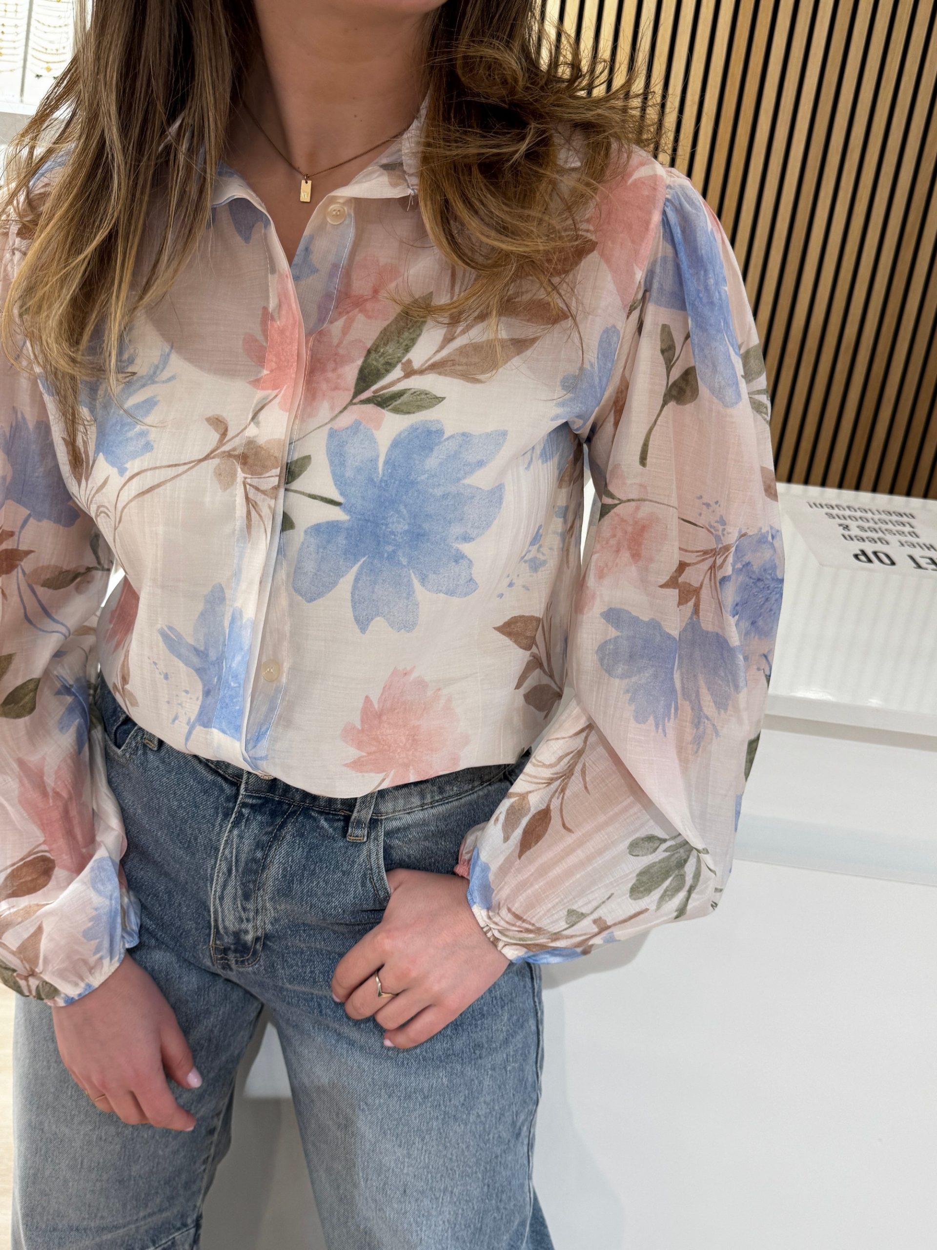 Blouse Laura blauw - Afbeelding 3