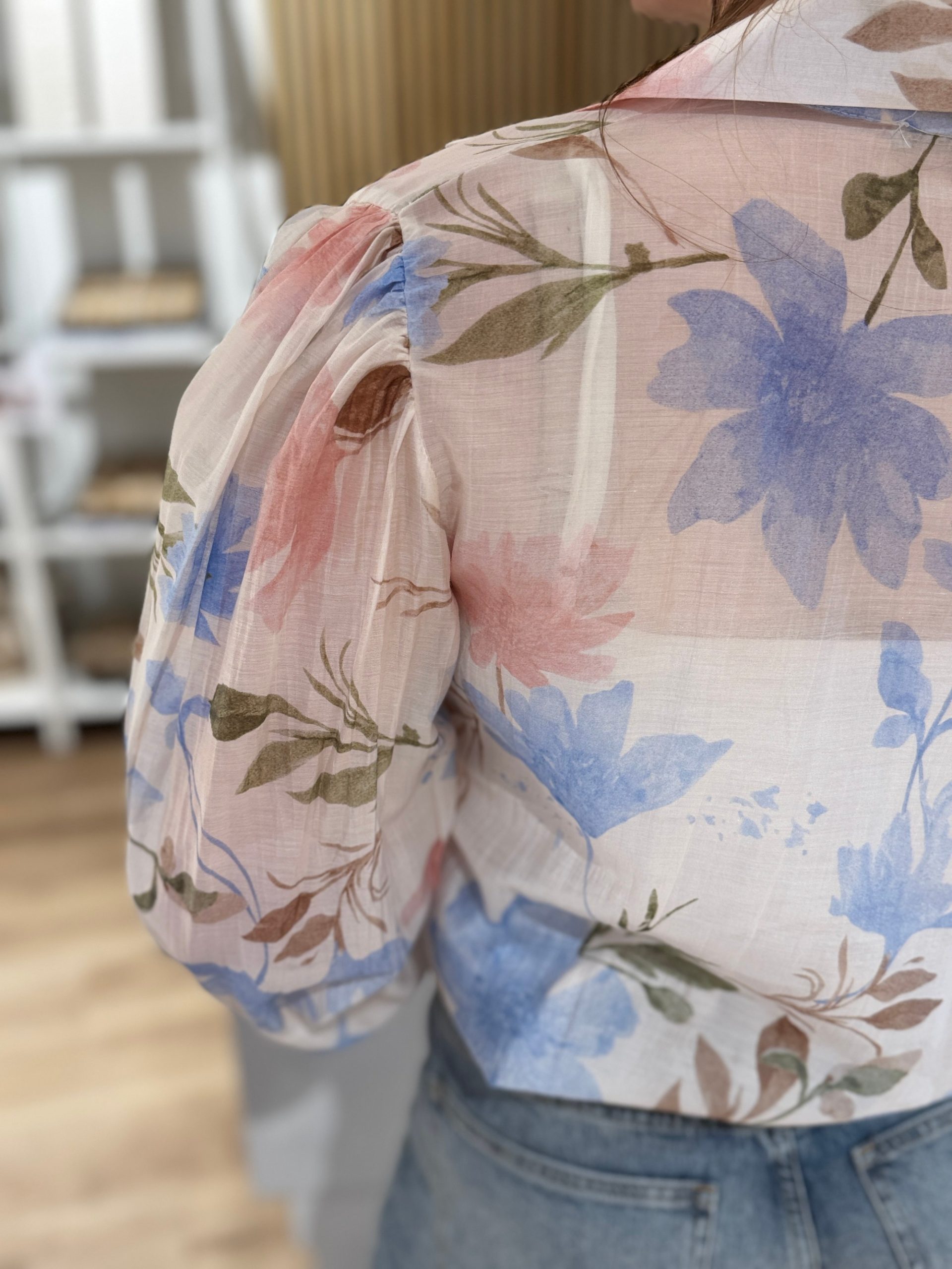 Blouse Laura blauw - Afbeelding 4