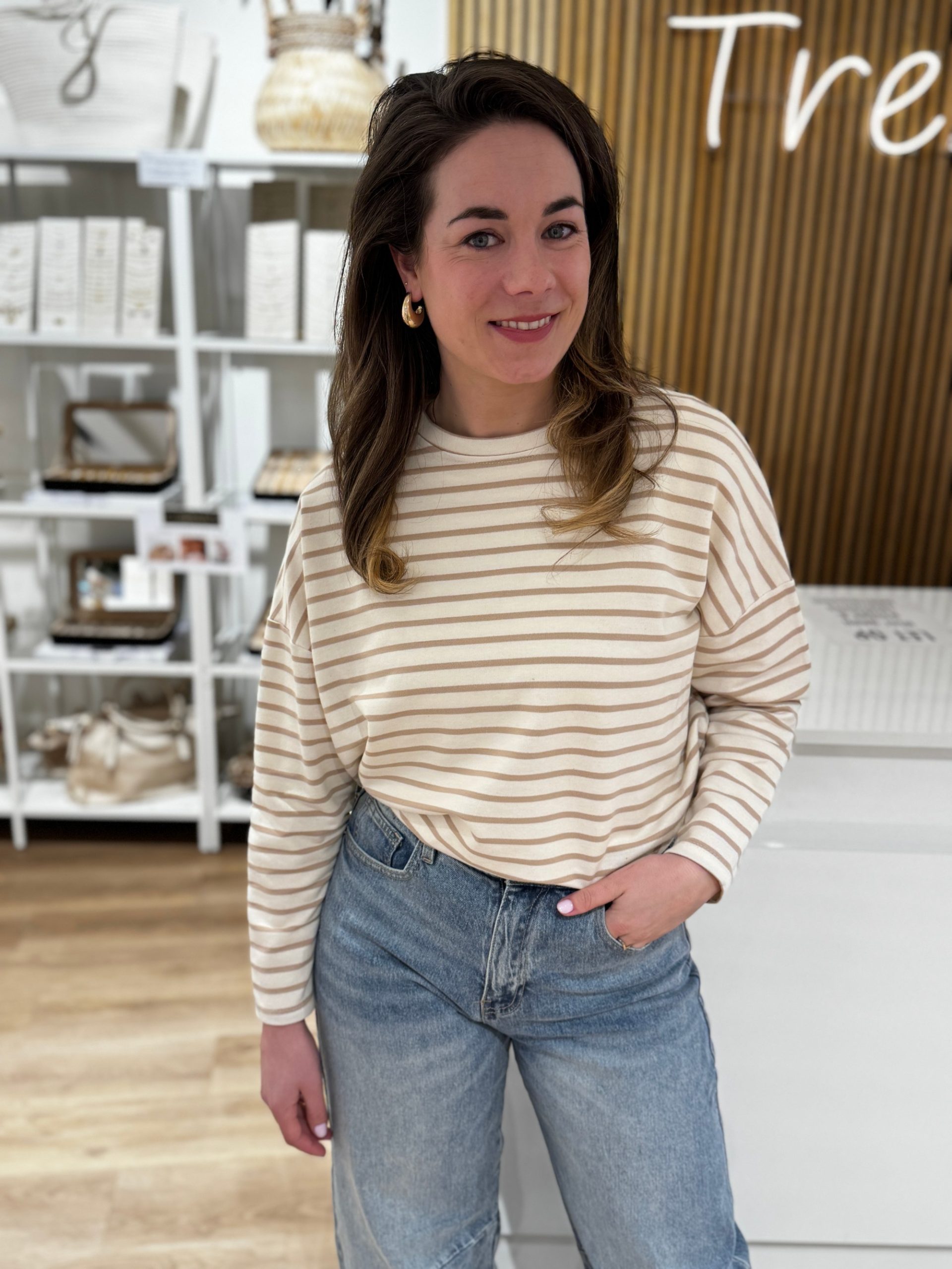 Truitje Demi beige/wit - Afbeelding 2