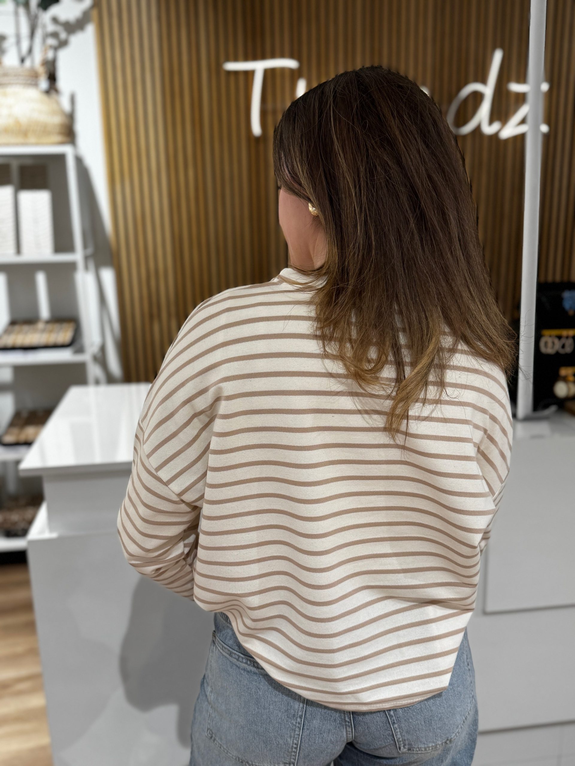 Truitje Demi beige/wit - Afbeelding 4