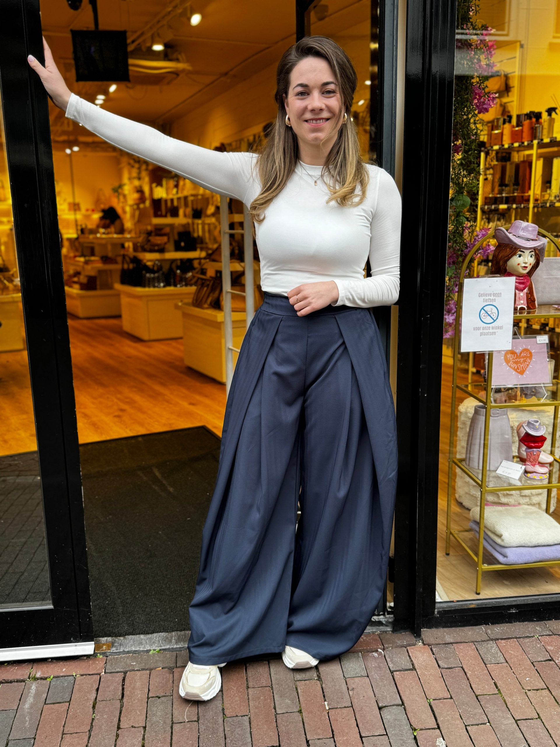 Wide pantalon Charlotte navy - Afbeelding 3