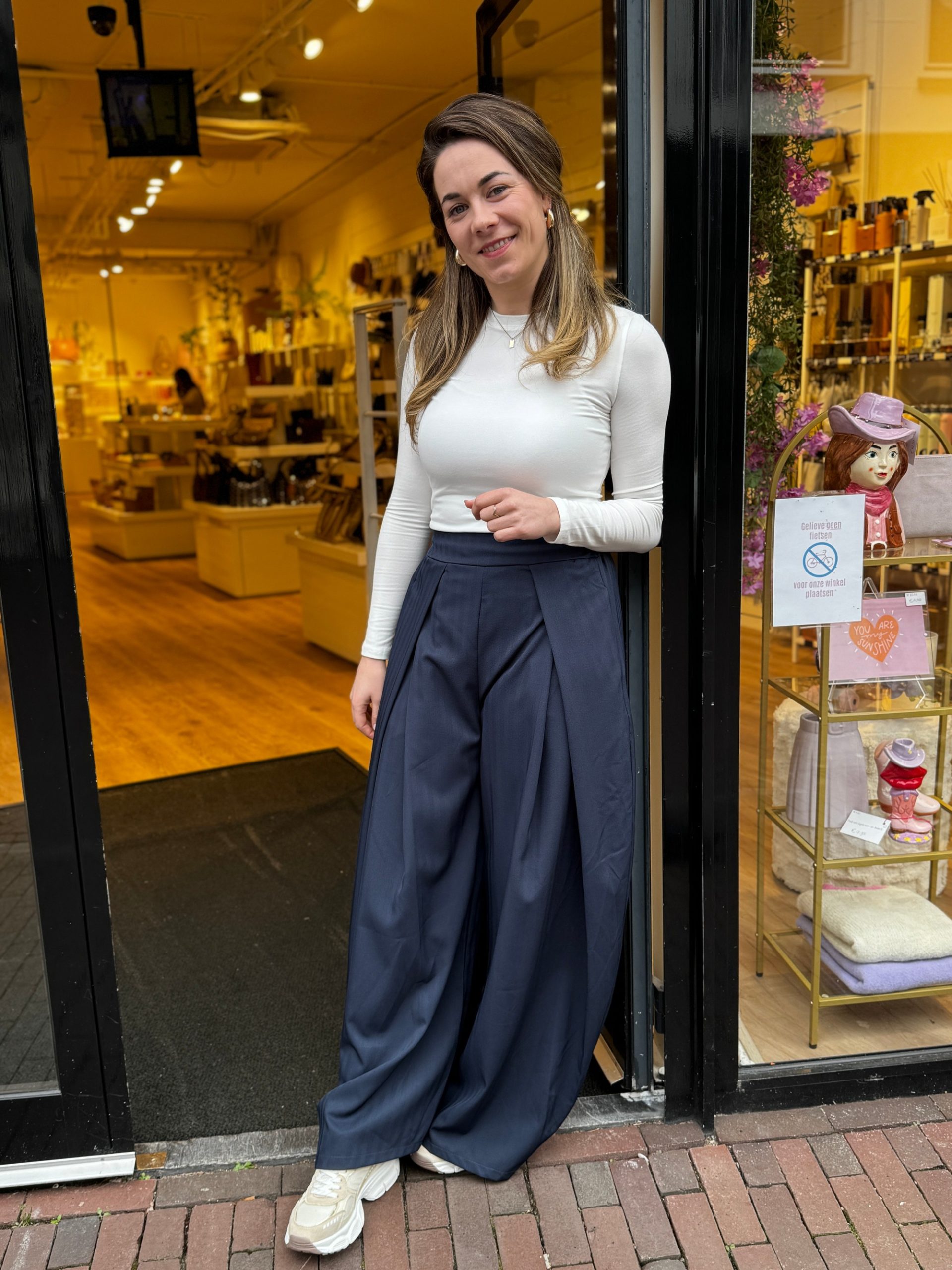 Wide pantalon Charlotte navy - Afbeelding 2