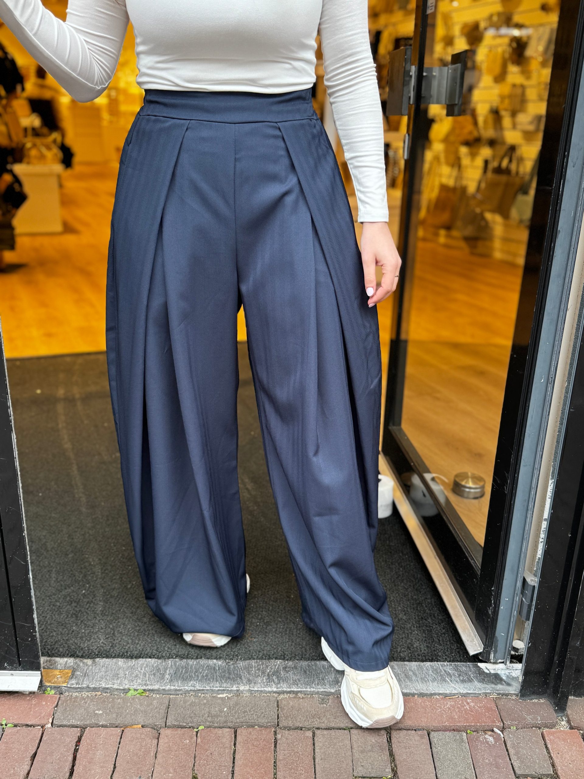 Wide pantalon Charlotte navy
