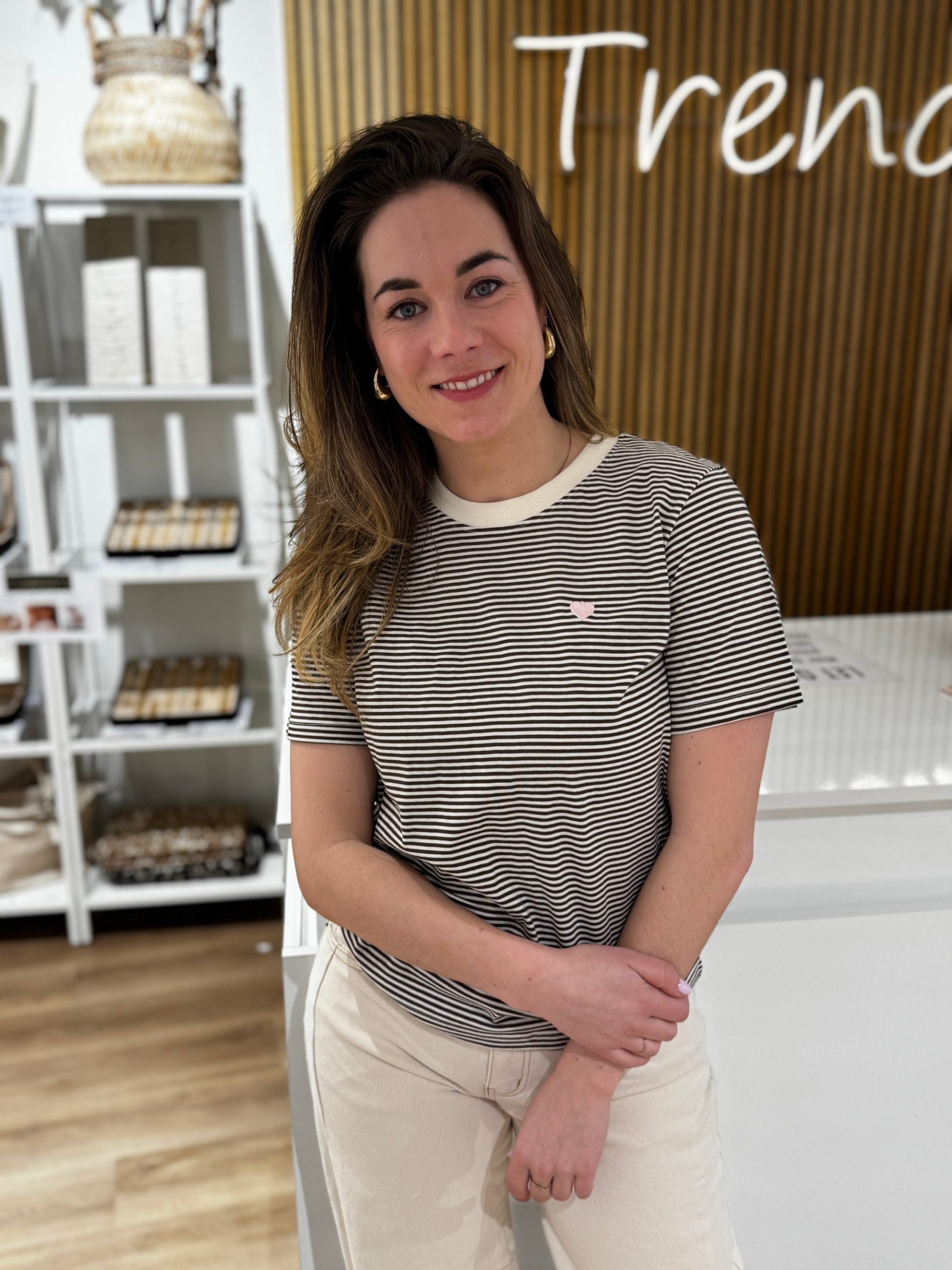 Shirt Ilse gestreept bruin