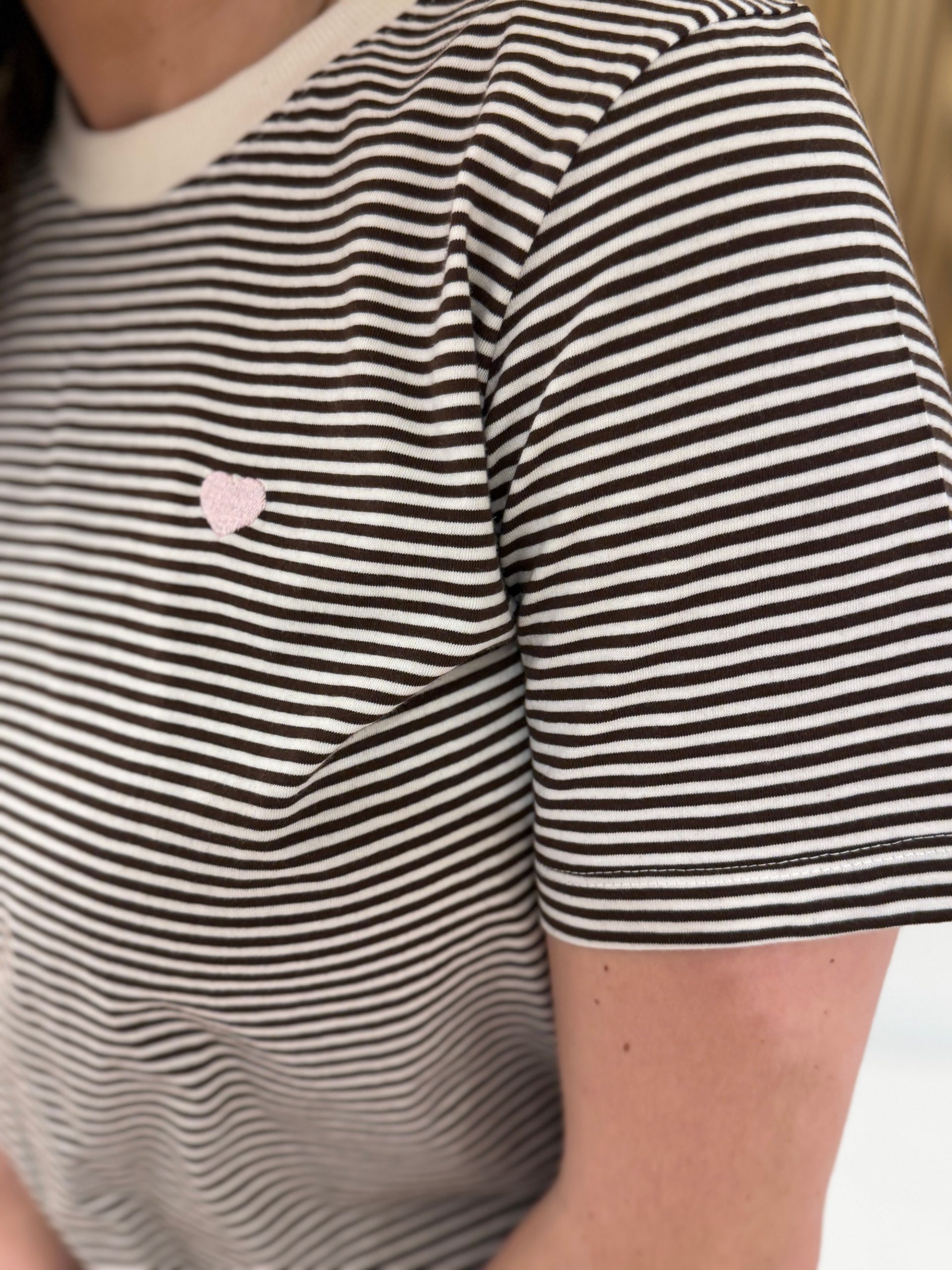 Shirt Ilse gestreept bruin - Afbeelding 3