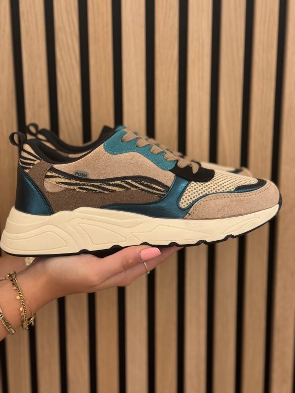 Sneakers dark beige petrol - Afbeelding 5