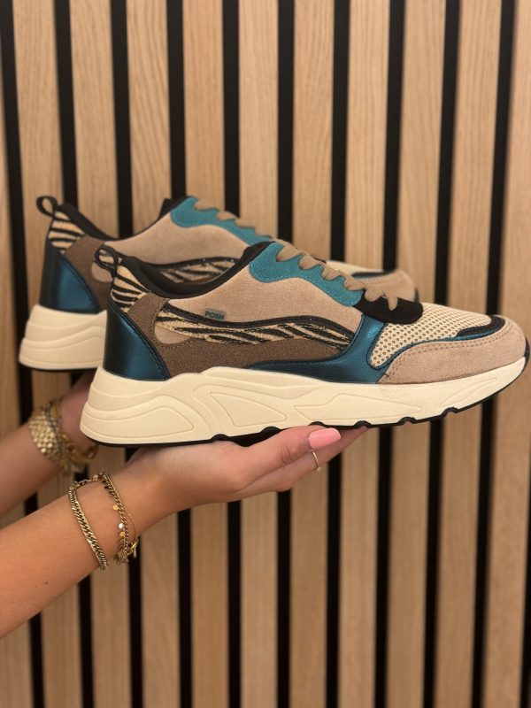 Sneakers dark beige petrol - Afbeelding 2