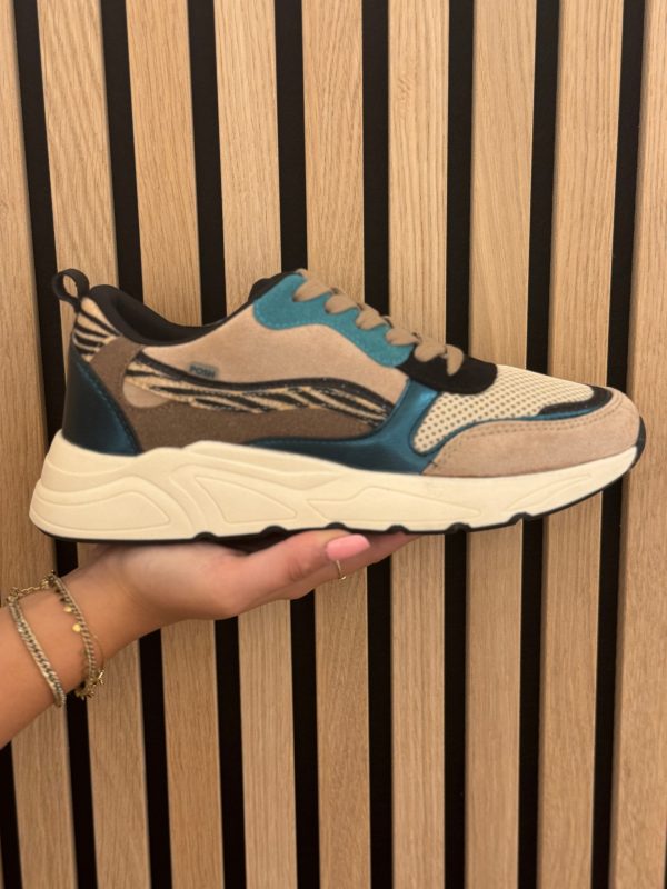Sneakers dark beige petrol
