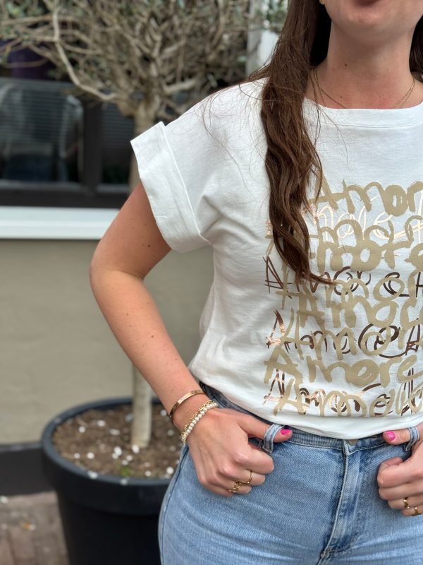 Shirtje Amore beige - Afbeelding 2