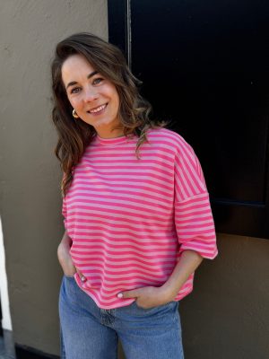 Shirt Tess donkerroze/lichtroze