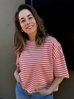 Shirt Tess koraal/beige