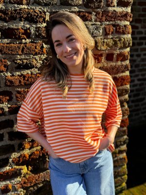 Shirt Tess oranje/wit