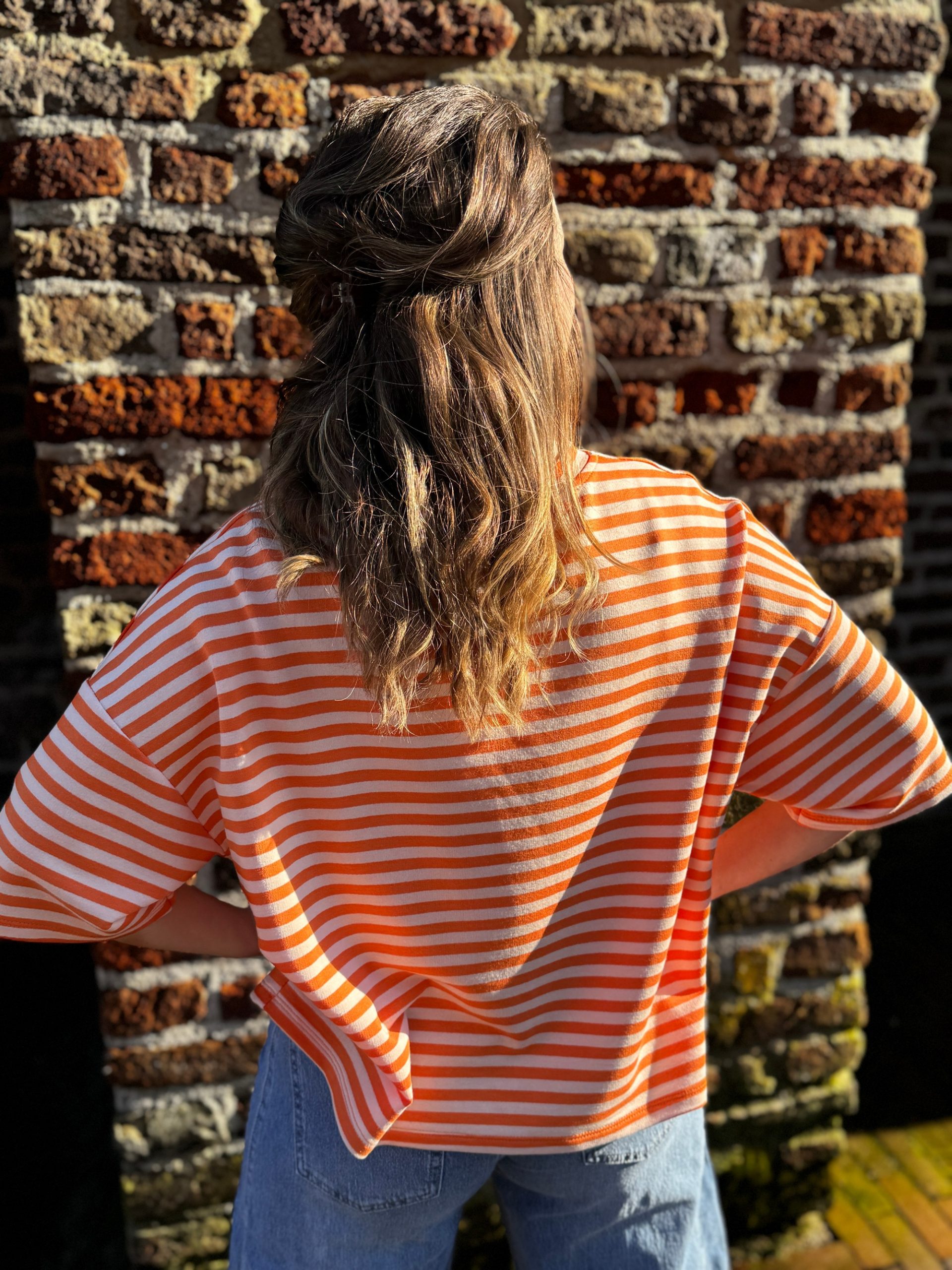 Shirt Tess oranje/wit - Afbeelding 2