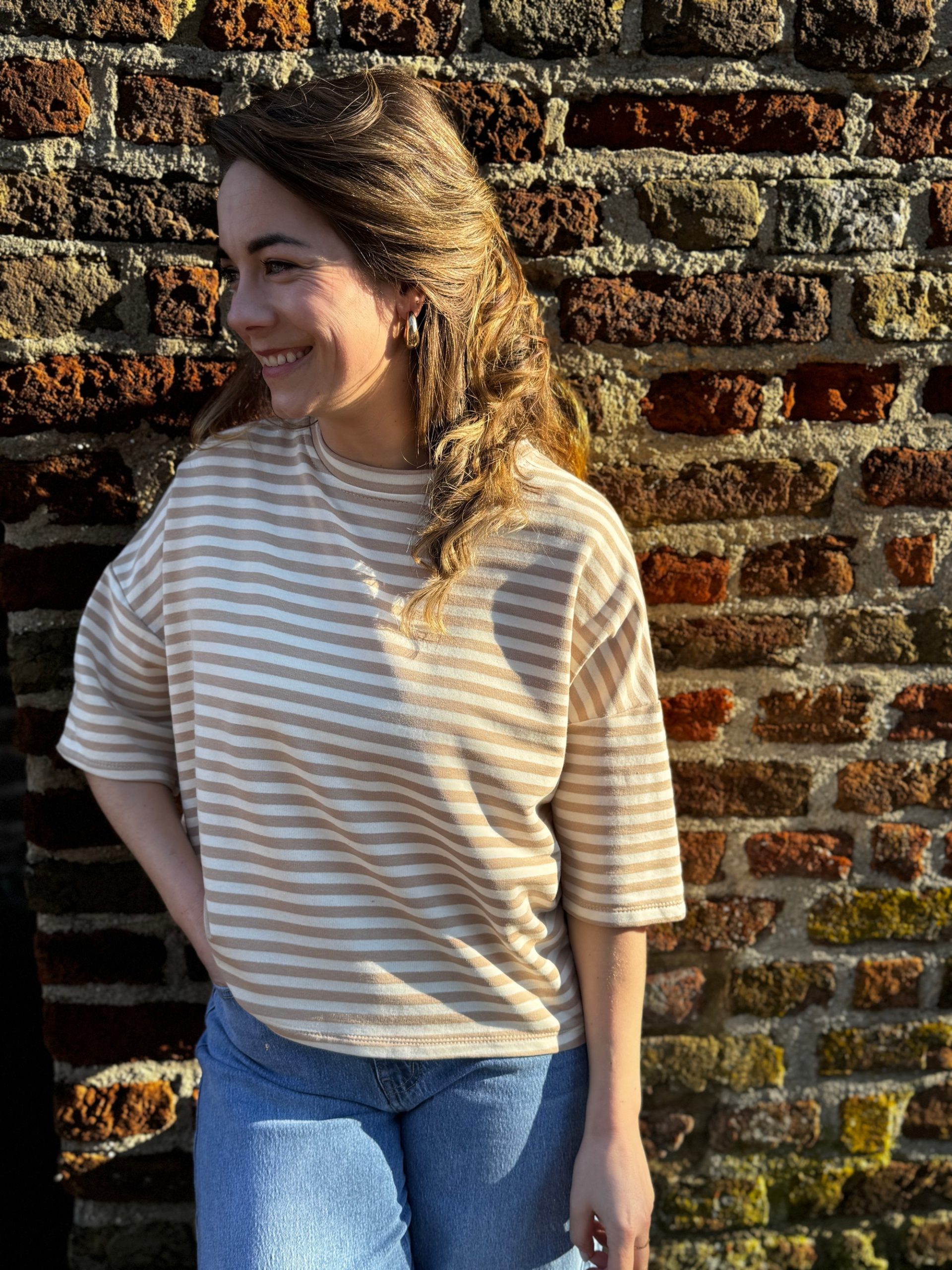 Shirt Tess beige/wit - Afbeelding 3