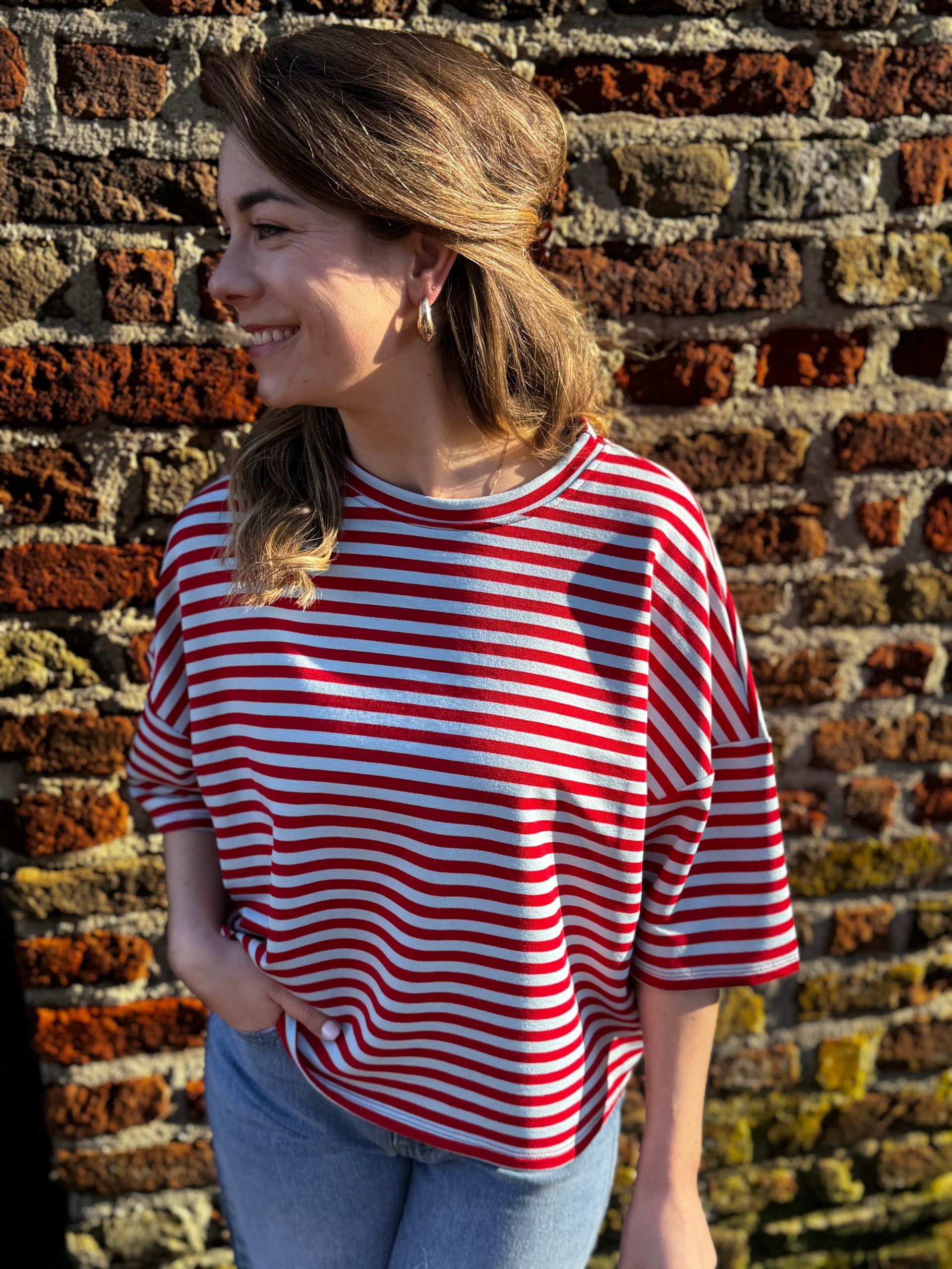 Shirt Tess blauw/rood