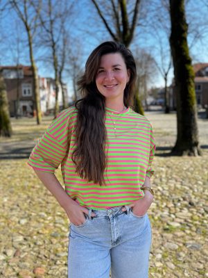 Shirt Tess groen/roze