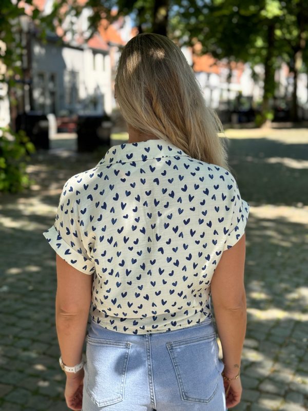 Blouse hearts wit - Afbeelding 3
