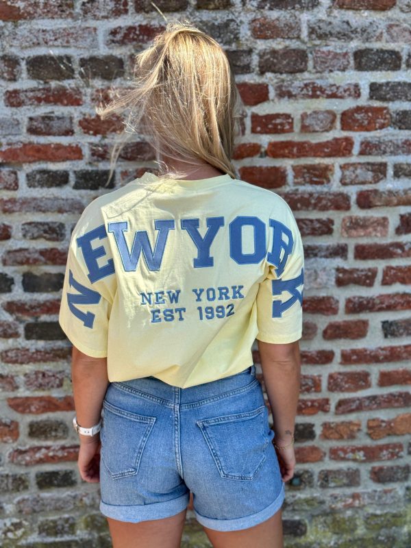 Shirtje New York geel met blauw