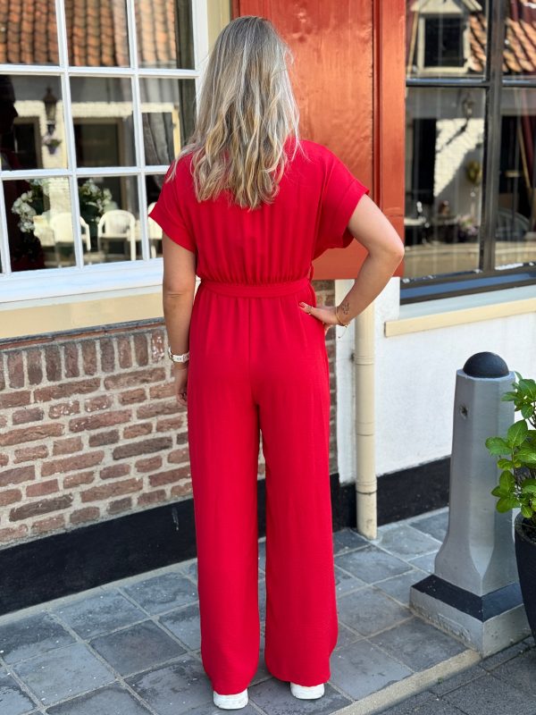 Jumpsuit Veerle rood - Afbeelding 3