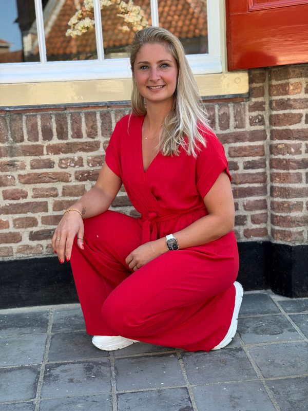 Jumpsuit Veerle rood - Afbeelding 4