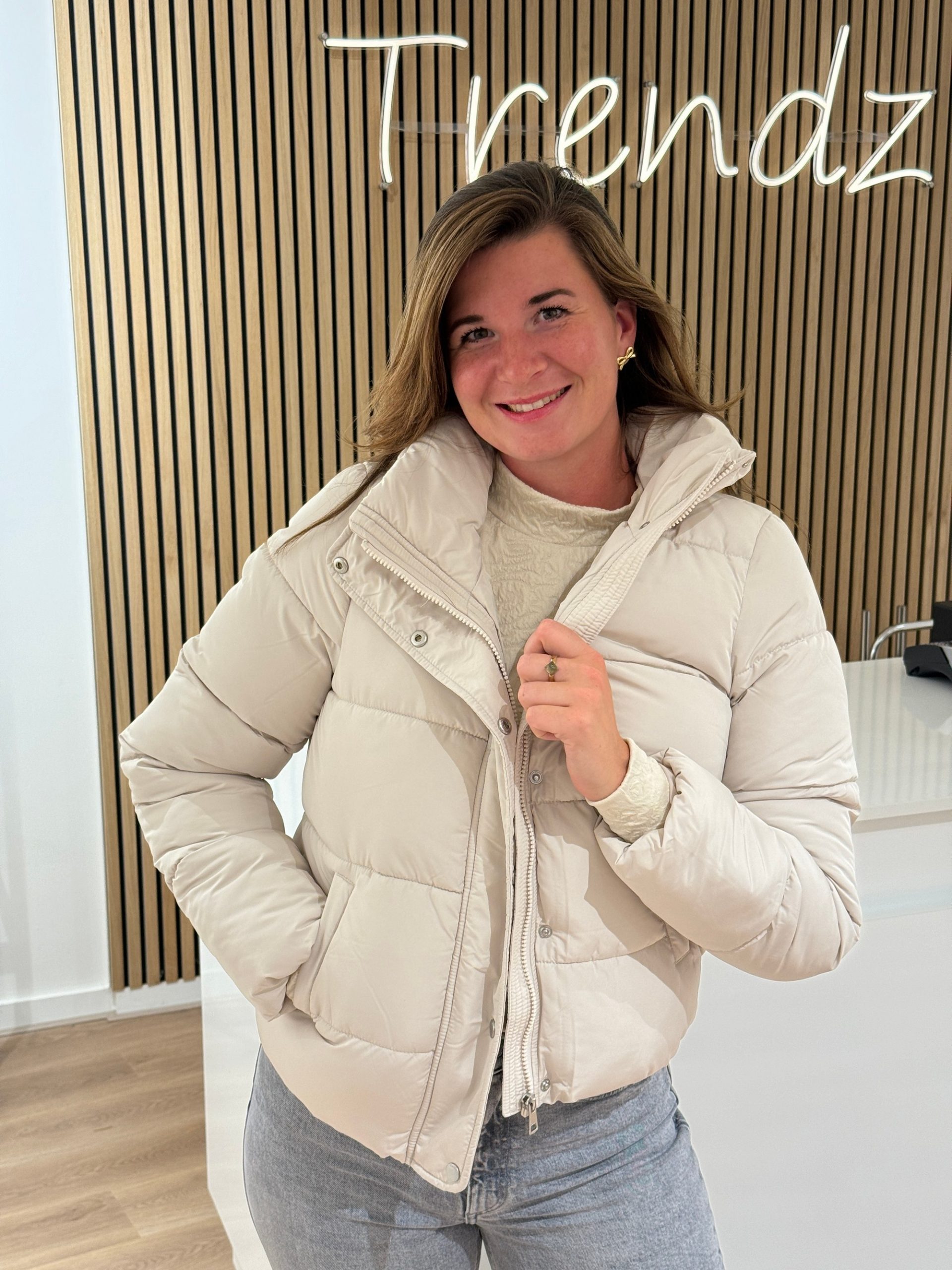 Puffer jack beige Trendzonline