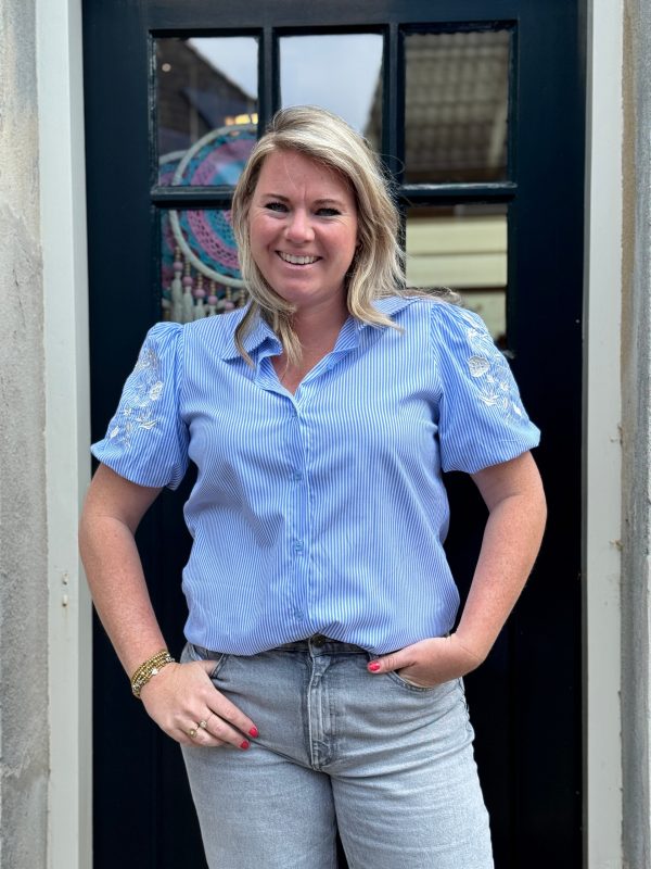 Blouse Mila blauw gestreept