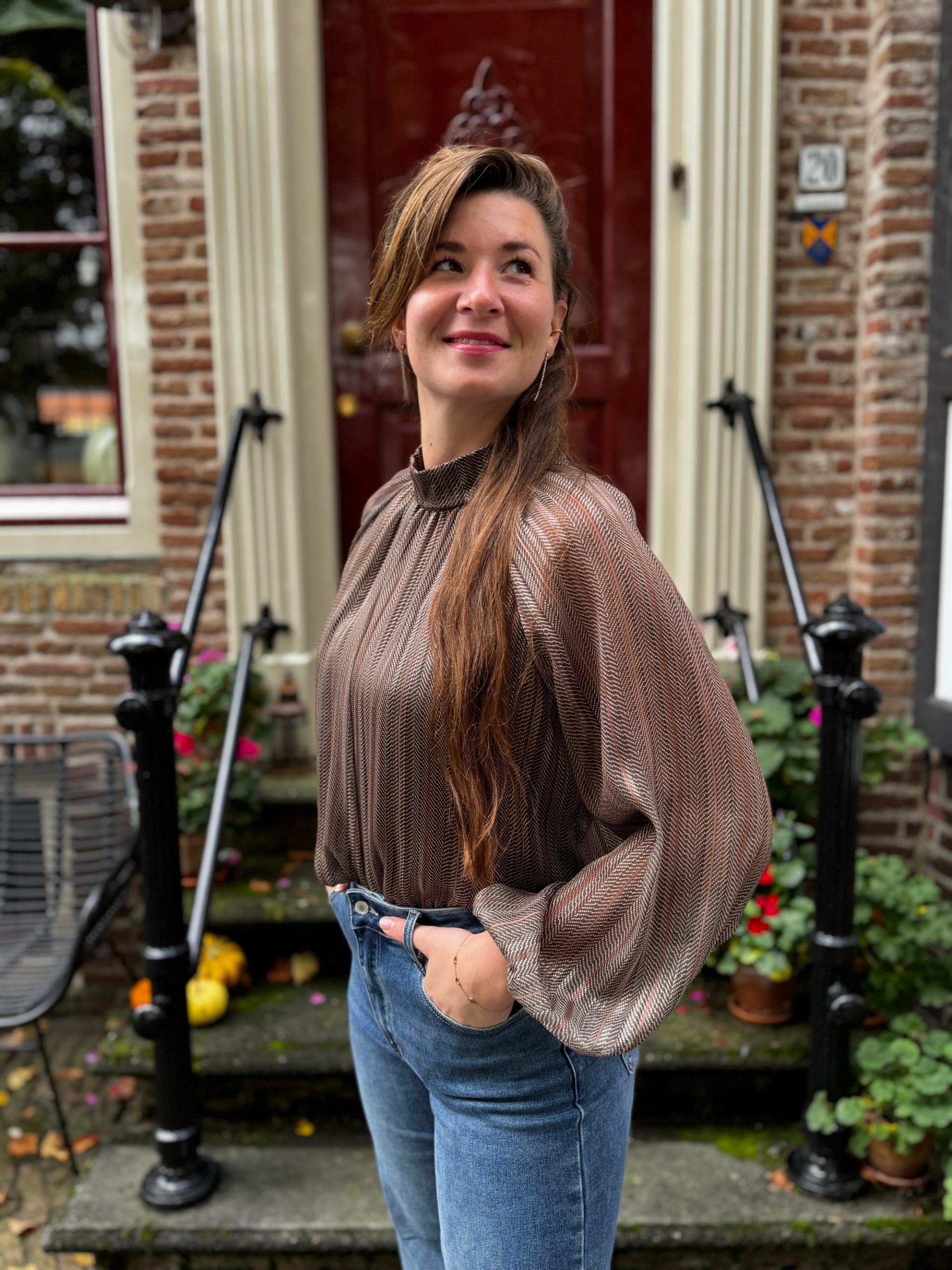 Blouse Selena bruin - Afbeelding 2