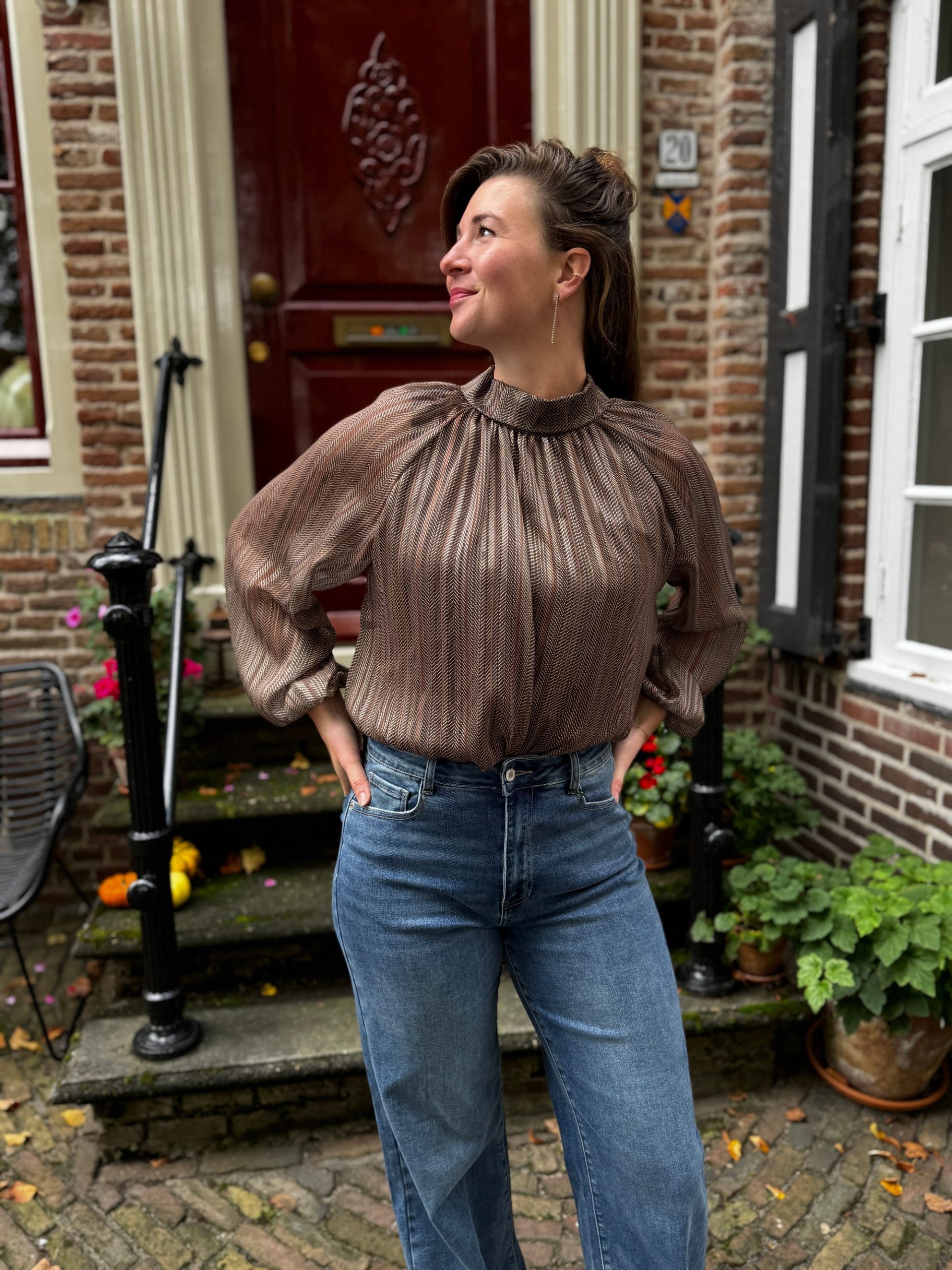 Blouse Selena bruin - Afbeelding 4