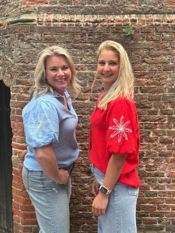 Blouse borduur rood - Afbeelding 6