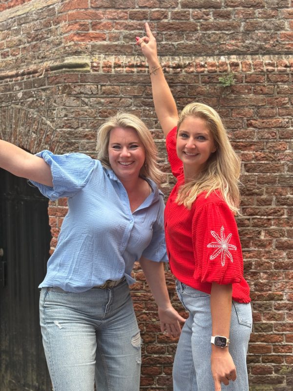 Blouse borduur lichtblauw - Afbeelding 4