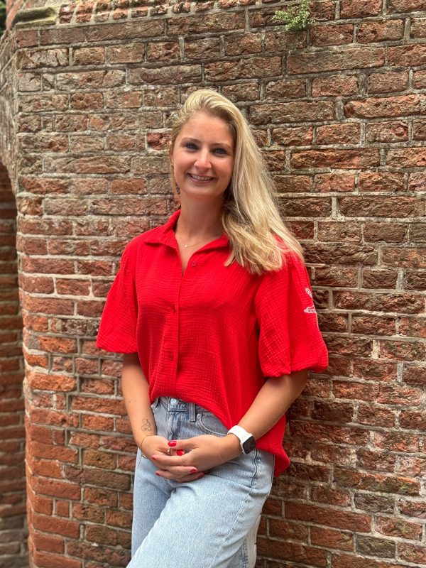 Blouse borduur rood - Afbeelding 3