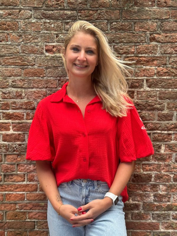 Blouse borduur rood - Afbeelding 4